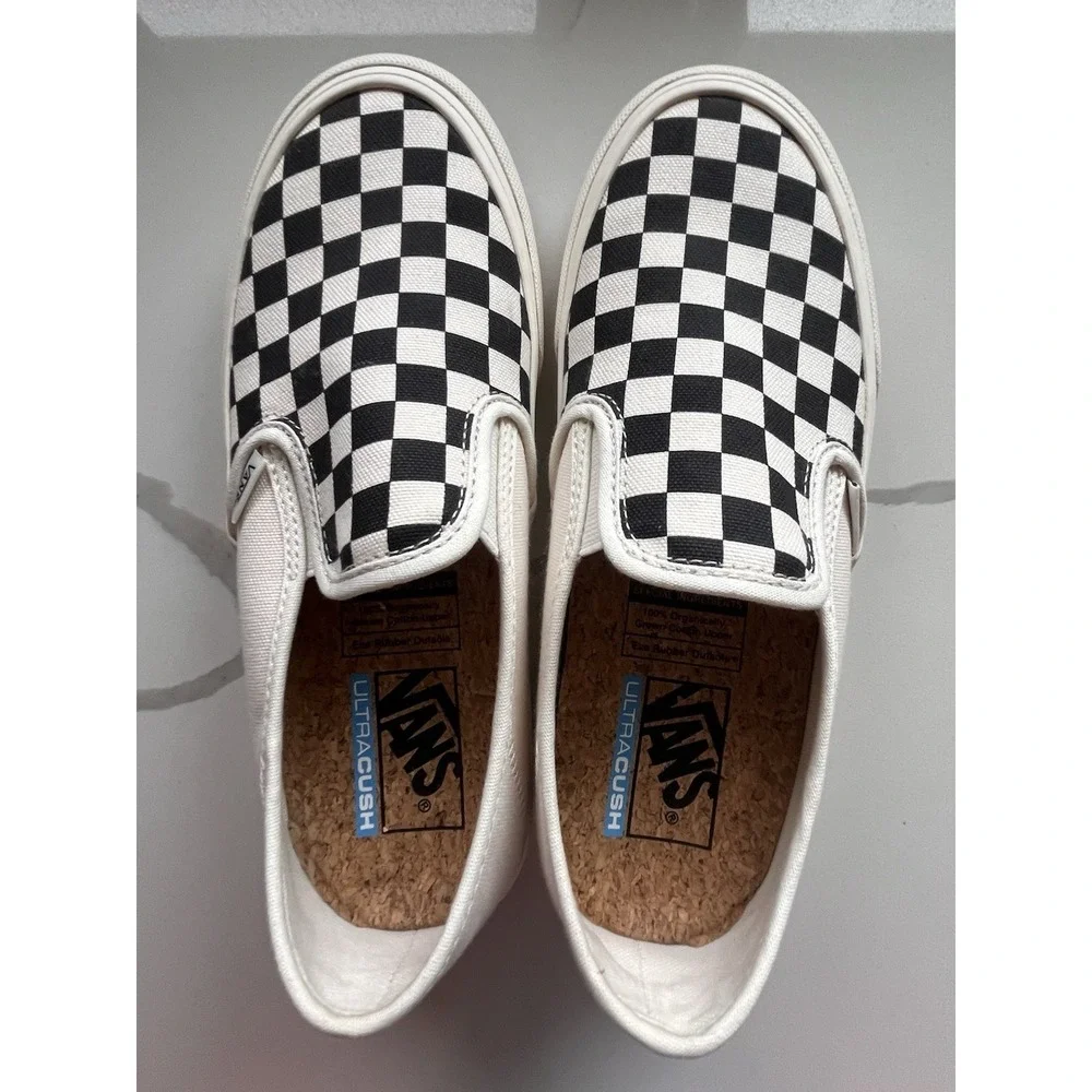 Vans Checkerboard Slip On SF Shoes Men 6.5 US‎ Women 8 Black Off White Ecotheory